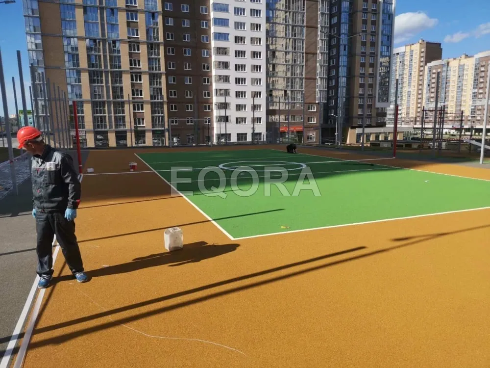 Из чего состоит бесшовное резиновое покрытие в Тюмени?